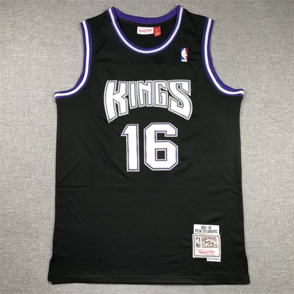 Mens Peja Stojakovic Black Stitched Jersey